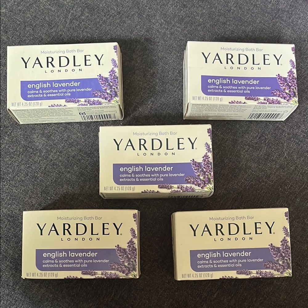 5 Pack of Yardley English Lavender Moisturizing Bath Bar Set
